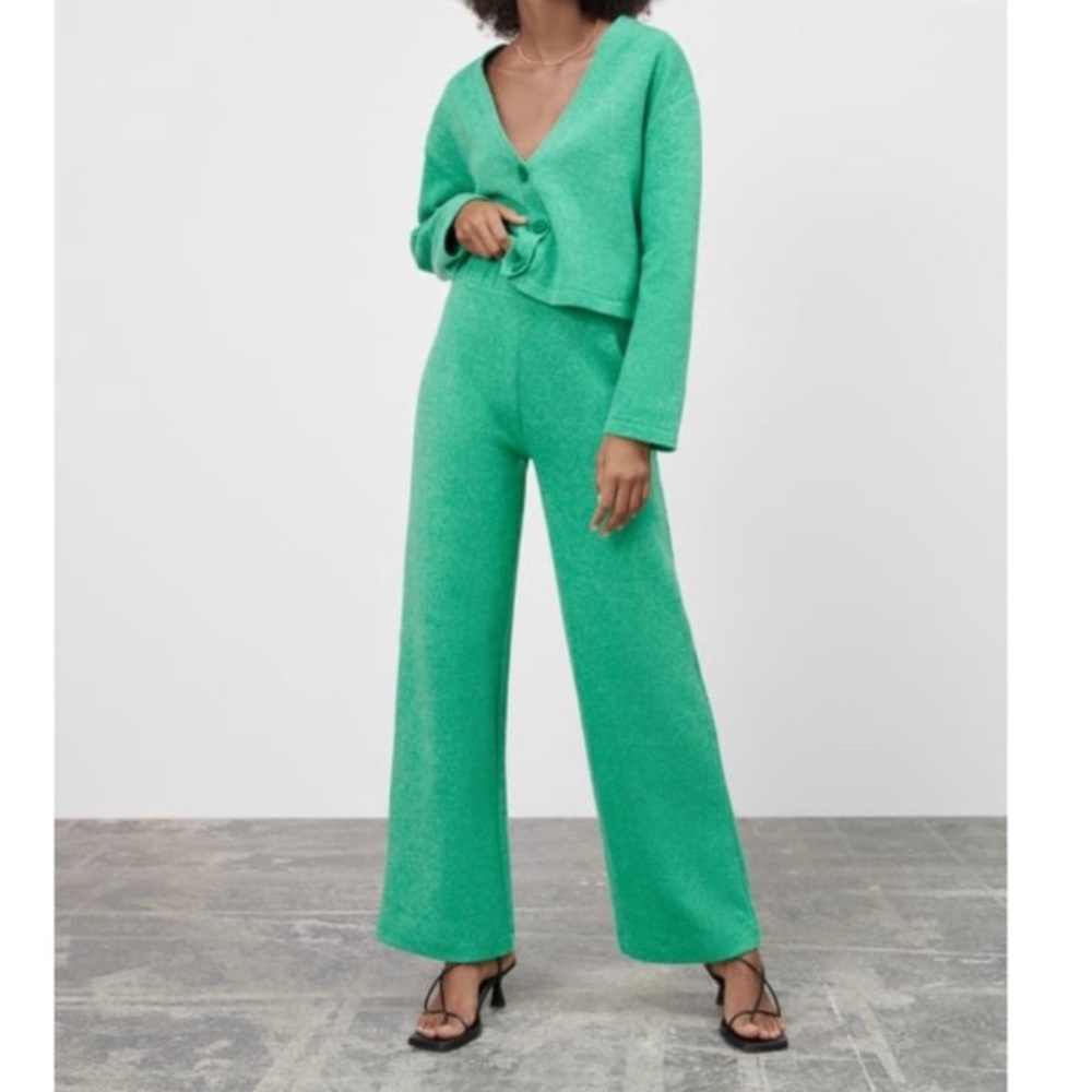 Zara Green Sweater Cardigan
